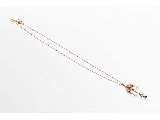 Elegant 14K Drop Style Pendant Necklace