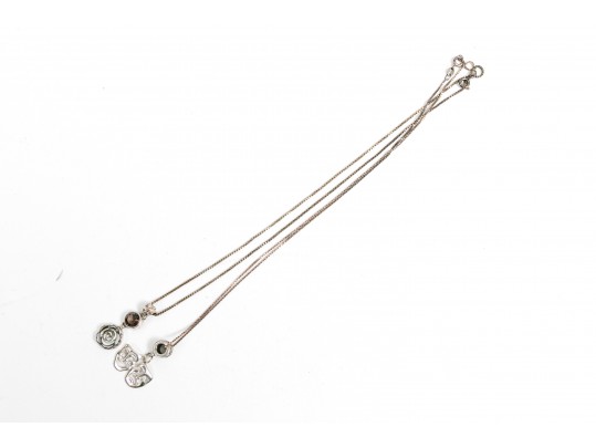 Two Charming Sterling Pendant Necklaces