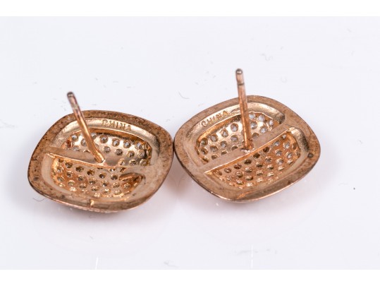 Elicate Sterling Vermeil Earrings, Necklace And Ring, Size 8.75