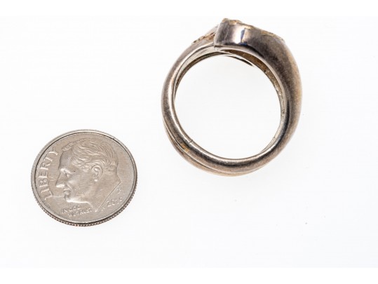 Lot Of Two Unique Sterling Jewelry Pieces Including A Labradorite Ring