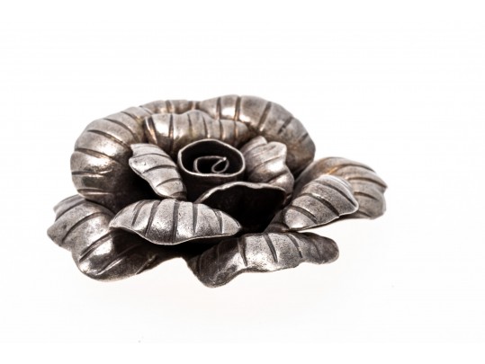 Lot Of Assorted Sterling Silver And Silver Plated Rose Motif Jewelry Pieces