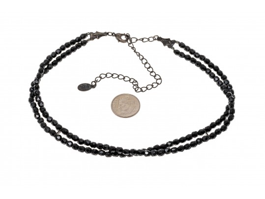 Lovely Lot Of Four Assorted Necklaces, Including Jet, Abalone, And Cultured Freshwater Pearl