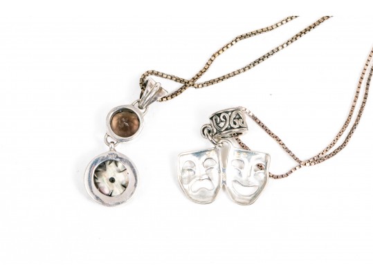 Two Charming Sterling Pendant Necklaces