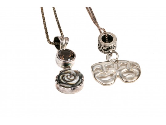 Two Charming Sterling Pendant Necklaces