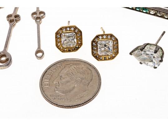 Lot Of Assorted Sparkling Sterling Silver And CZ Jewelry