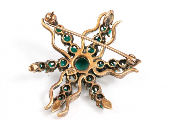 14K Amazonite Starburst Brooch Or Pendant