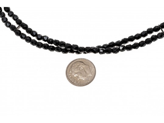 Lovely Lot Of Four Assorted Necklaces, Including Jet, Abalone, And Cultured Freshwater Pearl