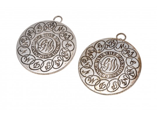 Lot Of Two Stieff Sterling Silver George Washington President Replica Pendants