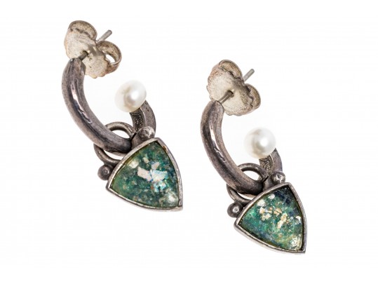 Lot Of Two Unique Sterling Jewelry Pieces Including A Labradorite Ring