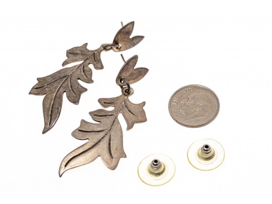 Lot Of Handsome Assorted Sterling Silver Leaf Motif Jewelry Pieces