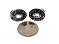 Lot Of Three Sterling And Marcasite Jewelry Pieces, Including Blue Topaz Earrings