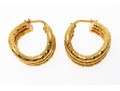 Contemporary 14K Wave Hoop Earrings