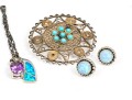 Rustic Sterling Necklace Brooch And Earrings Collection