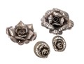Lot Of Assorted Sterling Silver And Silver Plated Rose Motif Jewelry Pieces