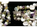 Sterling Cultured Pearl, Amethyst, Citrine And Peridot Necklace And Bracelet