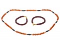 Lot Of Striking Amber Beads With A Pair Of Garnet Cluster Bead Bracelets