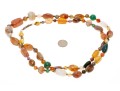 Lot Of Three Stone Jewelry Pieces Including And Opera Length Agate Necklace