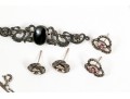 Sterling And Marcasite Earrings, Necklace And Bar Pin