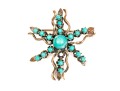 14K Amazonite Starburst Brooch Or Pendant