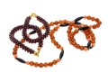 Lot Of Striking Amber Beads With A Pair Of Garnet Cluster Bead Bracelets