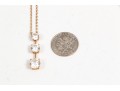 14K Drop Graduated Zirconia Pendant Necklace