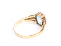 Vintage 18K Blue Glass Ring, Size 10.5