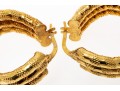 Contemporary 14K Wave Hoop Earrings