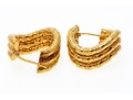 Contemporary 14K Wave Hoop Earrings