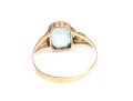 Vintage 18K Blue Glass Ring, Size 10.5