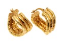 Contemporary 14K Wave Hoop Earrings