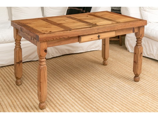 Handsome Pine Single Drawer Desk / Table