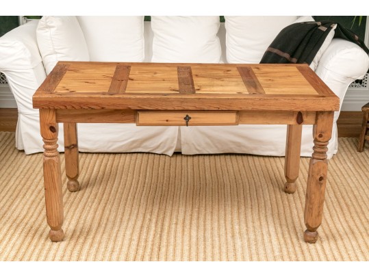 Handsome Pine Single Drawer Desk / Table
