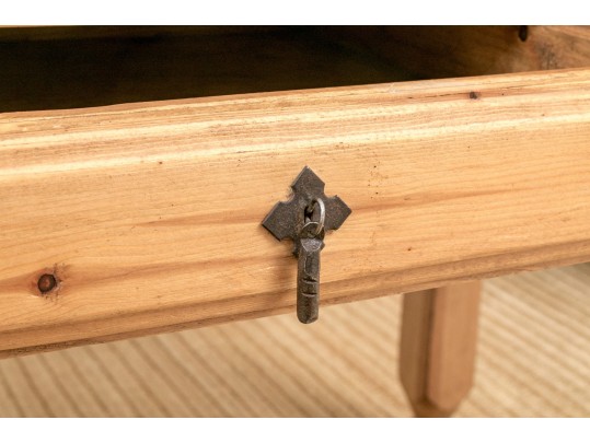 Handsome Pine Single Drawer Desk / Table