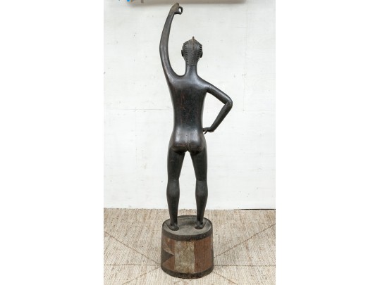 Tall African Carved Wood Female Nude Figure 