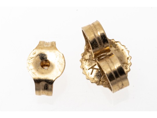 14k Yellow Gold Classic White Cultured Pearl Stud Earrings