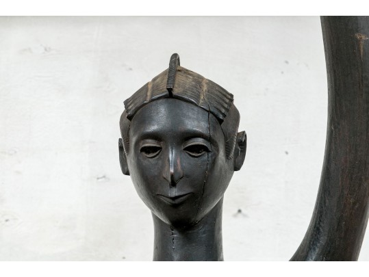 Tall African Carved Wood Female Nude Figure 