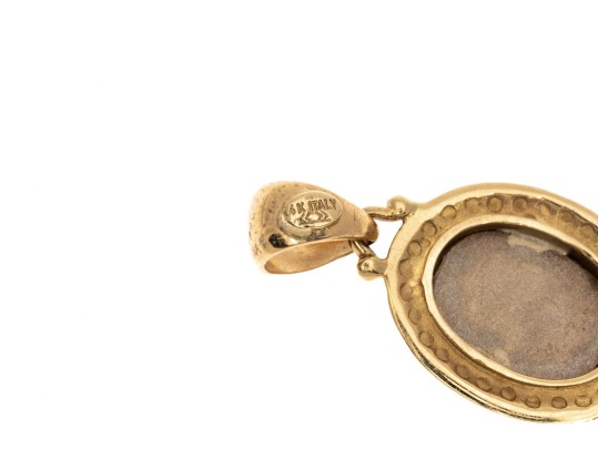 14k Yellow And White Gold Greek Revival Pendant