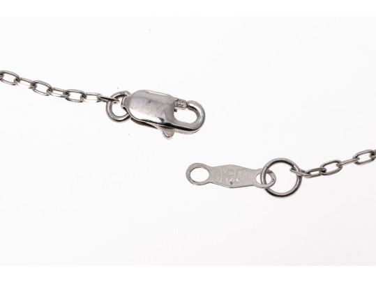 14k White Gold Handsome Tin Cup Style Necklace