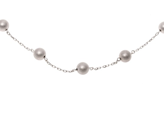 14k White Gold Handsome Tin Cup Style Necklace