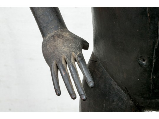 Tall African Carved Wood Female Nude Figure 