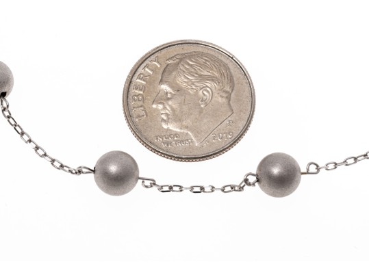 14k White Gold Handsome Tin Cup Style Necklace