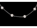 14k White Gold Handsome Tin Cup Style Necklace