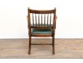 Antique Oak Spindle Back Chair Leather Upholstered