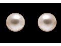 14k Yellow Gold Classic White Cultured Pearl Stud Earrings