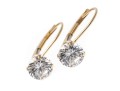 14k Yellow Gold Pendant Earrings With Round Brilliant Cut CZ Drops