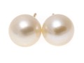 14k Yellow Gold Classic White Cultured Pearl Stud Earrings