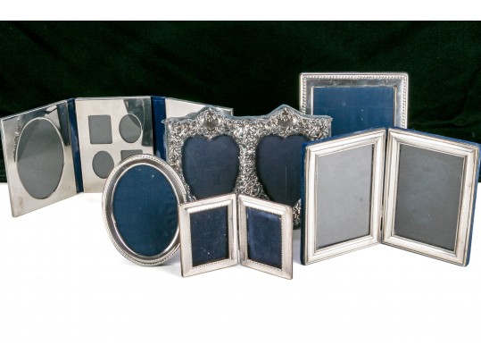 Group Of 6 Sterling And Silver Plate Photo Frames - Various Styles