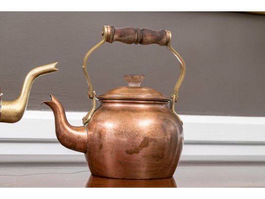 Collection Of Three Vintage Copper Kettles