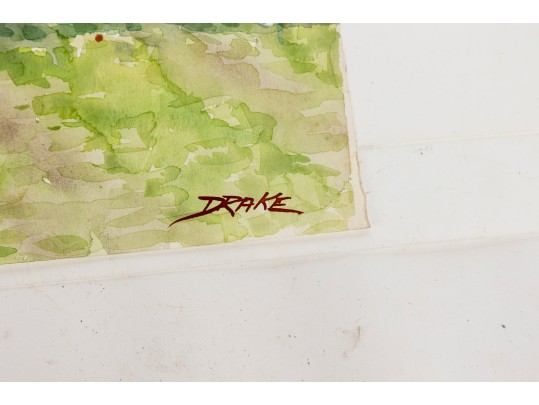 William L. Drake (1929-2019), Watercolor On Paper Landscape, Unframed