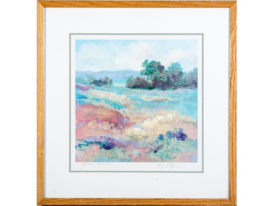 Alix Stefan (Am. 20th C.) Signed Color Print, Golden Field